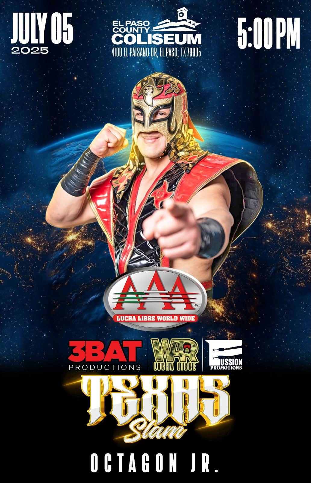 Octagon Jr is coming to Texas Slam Octagon Jr is coming to Texas Slam on July 5 in El Paso, TX
