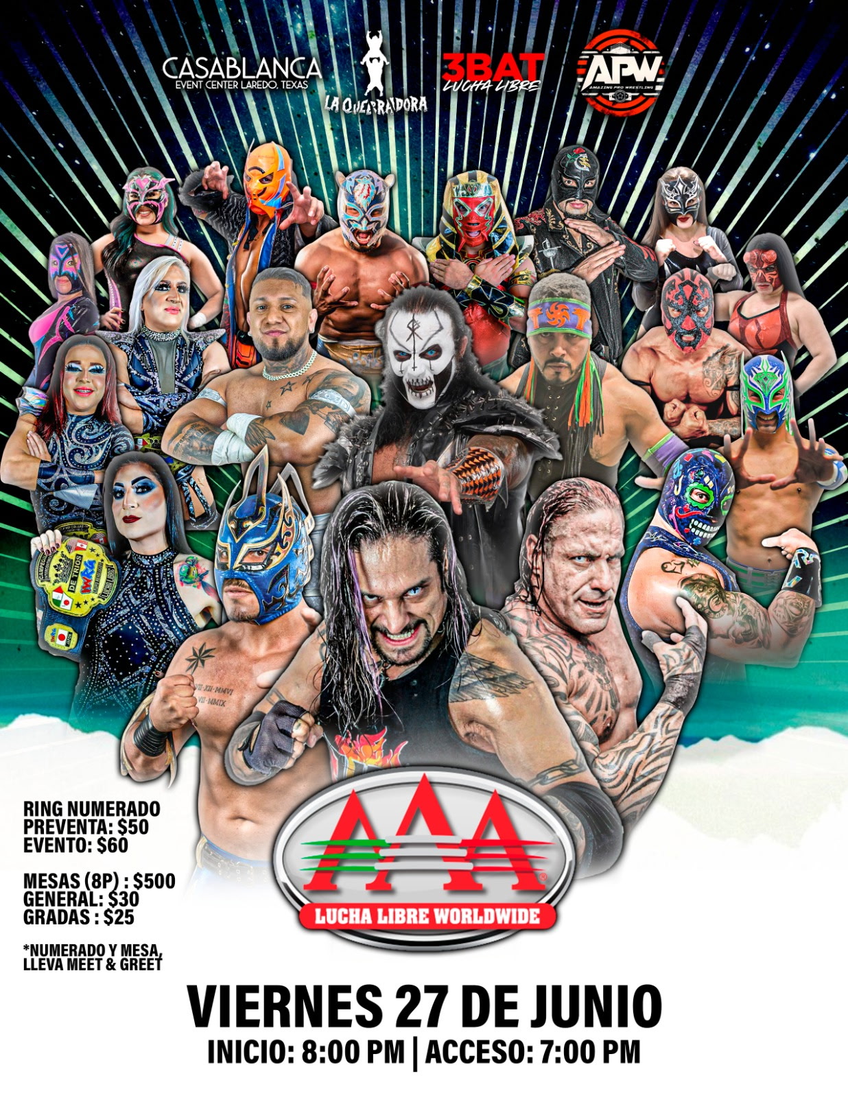 Poster released for AAA / 3Bat Lucha Libre show in Laredo, TX
