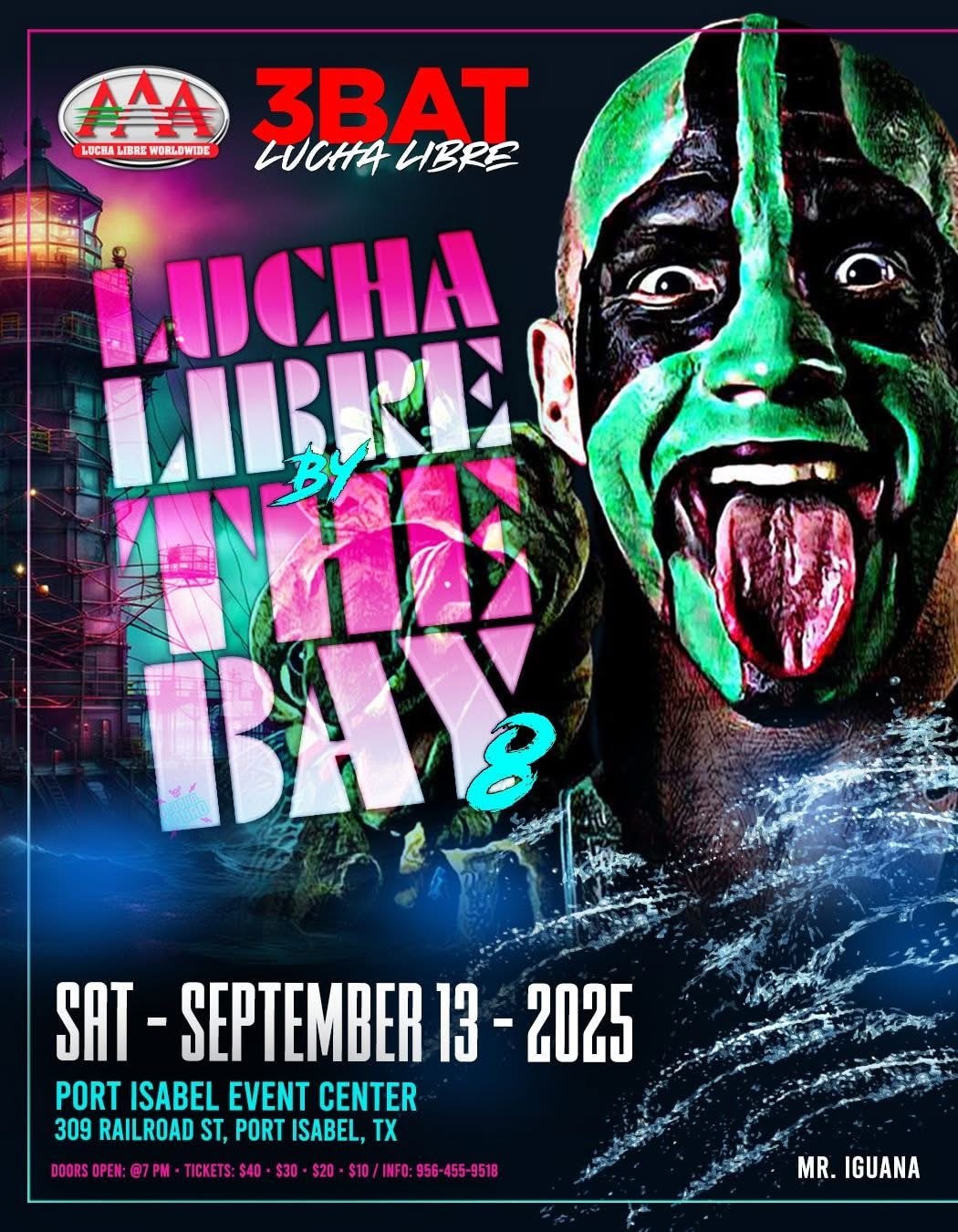 Sam Adonis is coming to Lucha Libre by the Bay 8 in Port Isabel, TX, September 13th, 2025