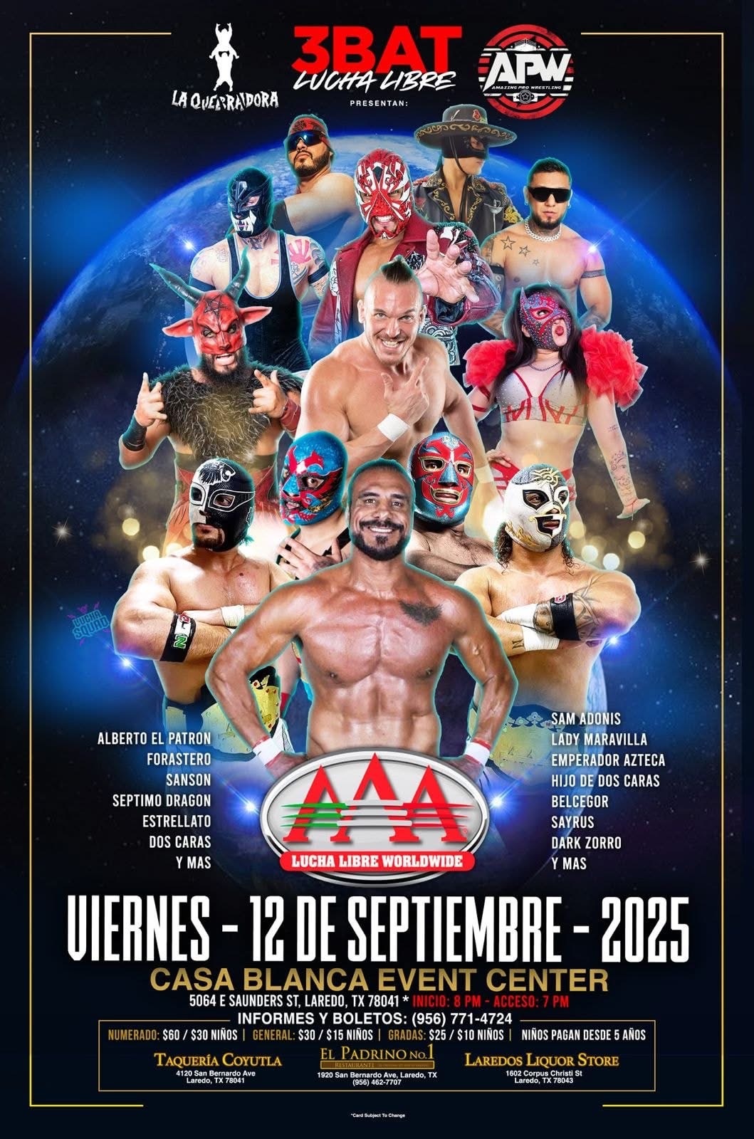 3bat lucha and aaa return to laredo, tx